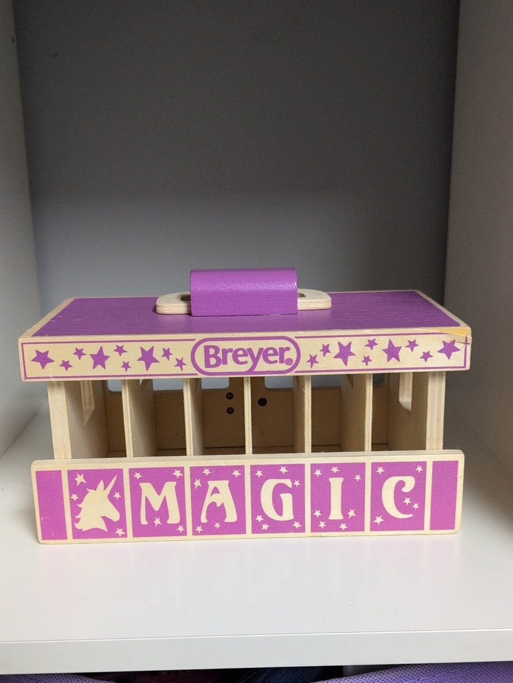 Breyer Unicorn Magic Stable *Stable Only* Wooden Purple Pony Stable Toy